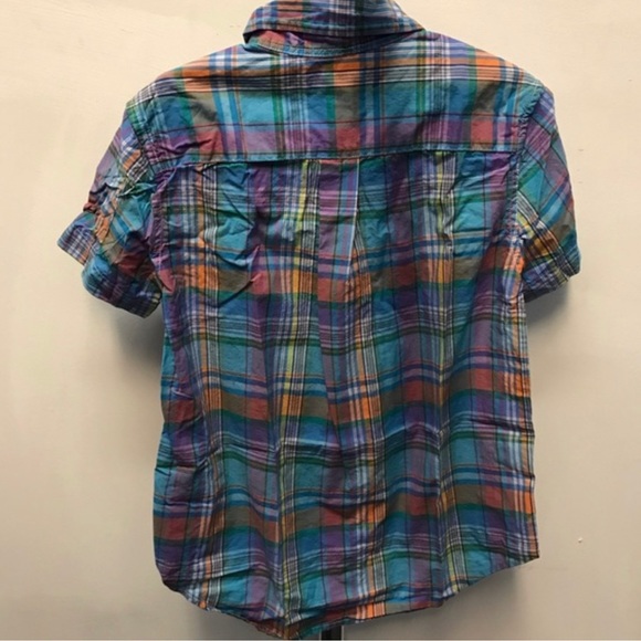 RALPH LAUREN Plaid Cotton Button-Up Shirt - Size 6 - Picture 2 of 3